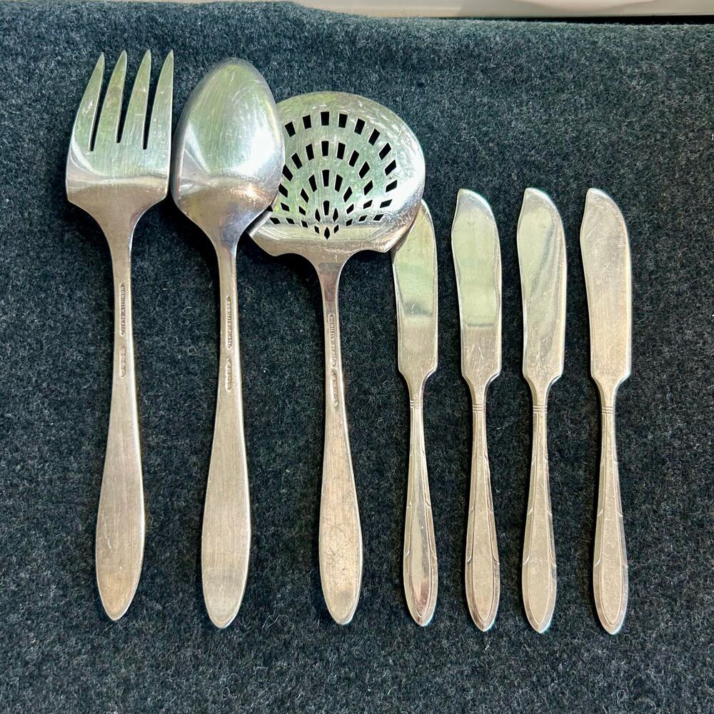 Vintage Nobility Plate Silverplate Serving Utensils Set of 7 by Oneida